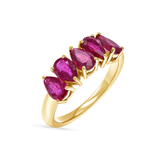 Pear Shape Ruby Half Eternity