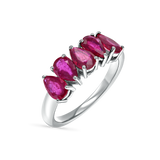 Pear Shape Ruby Half Eternity