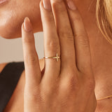 Sculptural Cross Ring