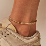 14K Signature Curb Chain Anklet