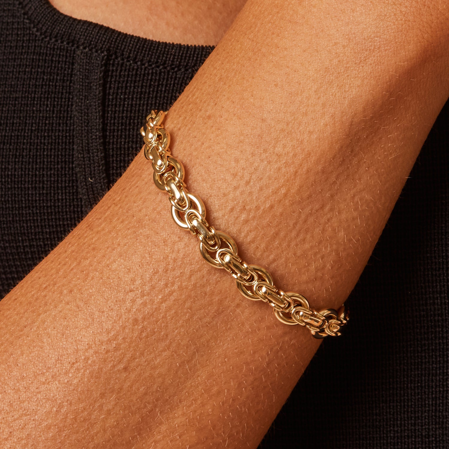 Crescent Weave Link Chain Bracelet