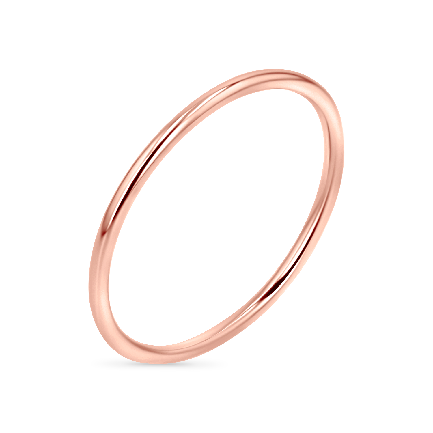 14K rose gold wire stacking ring 1mm slim band stackable ring fine jewelry