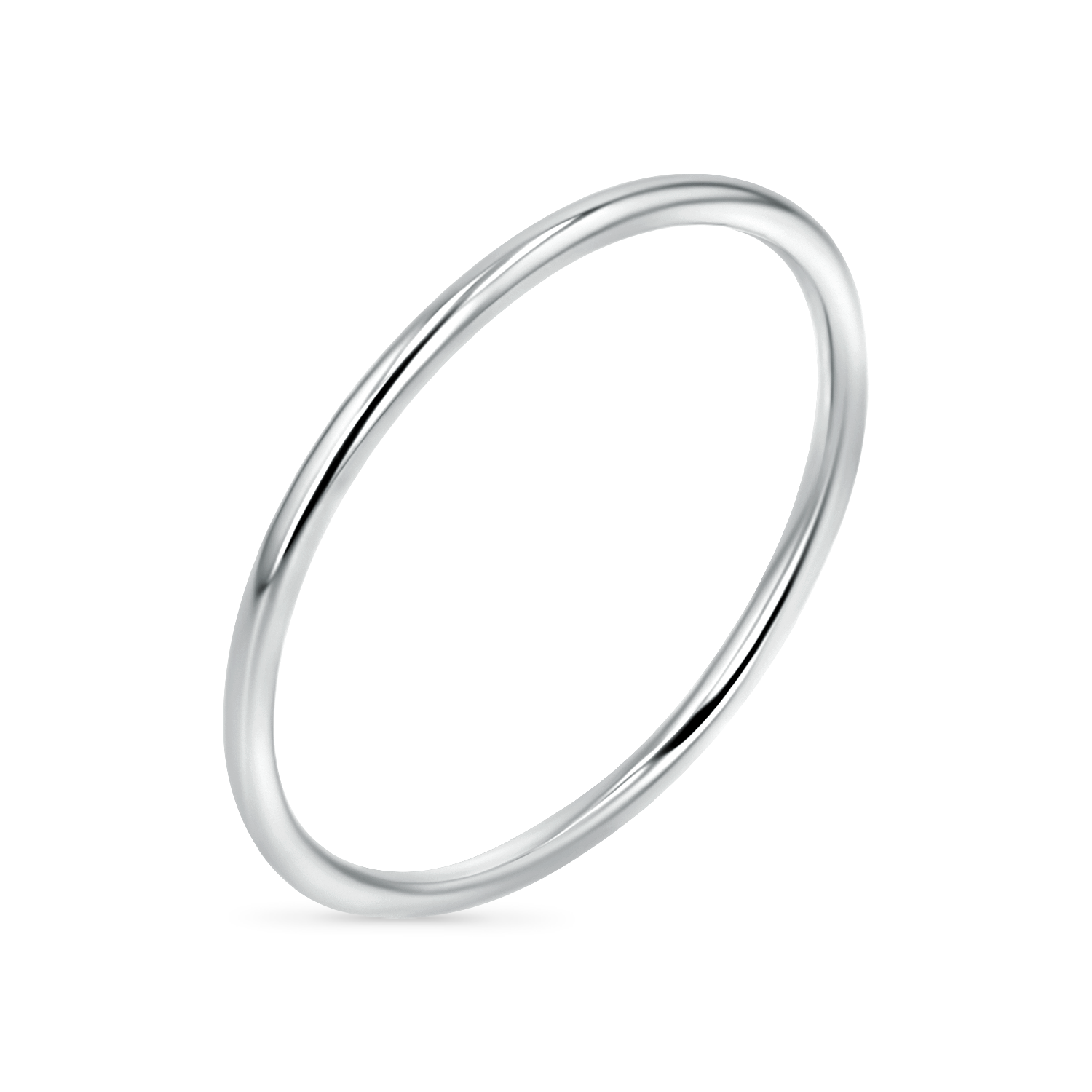 14K white gold wire stacking ring 1mm slim band stackable ring fine jewelry