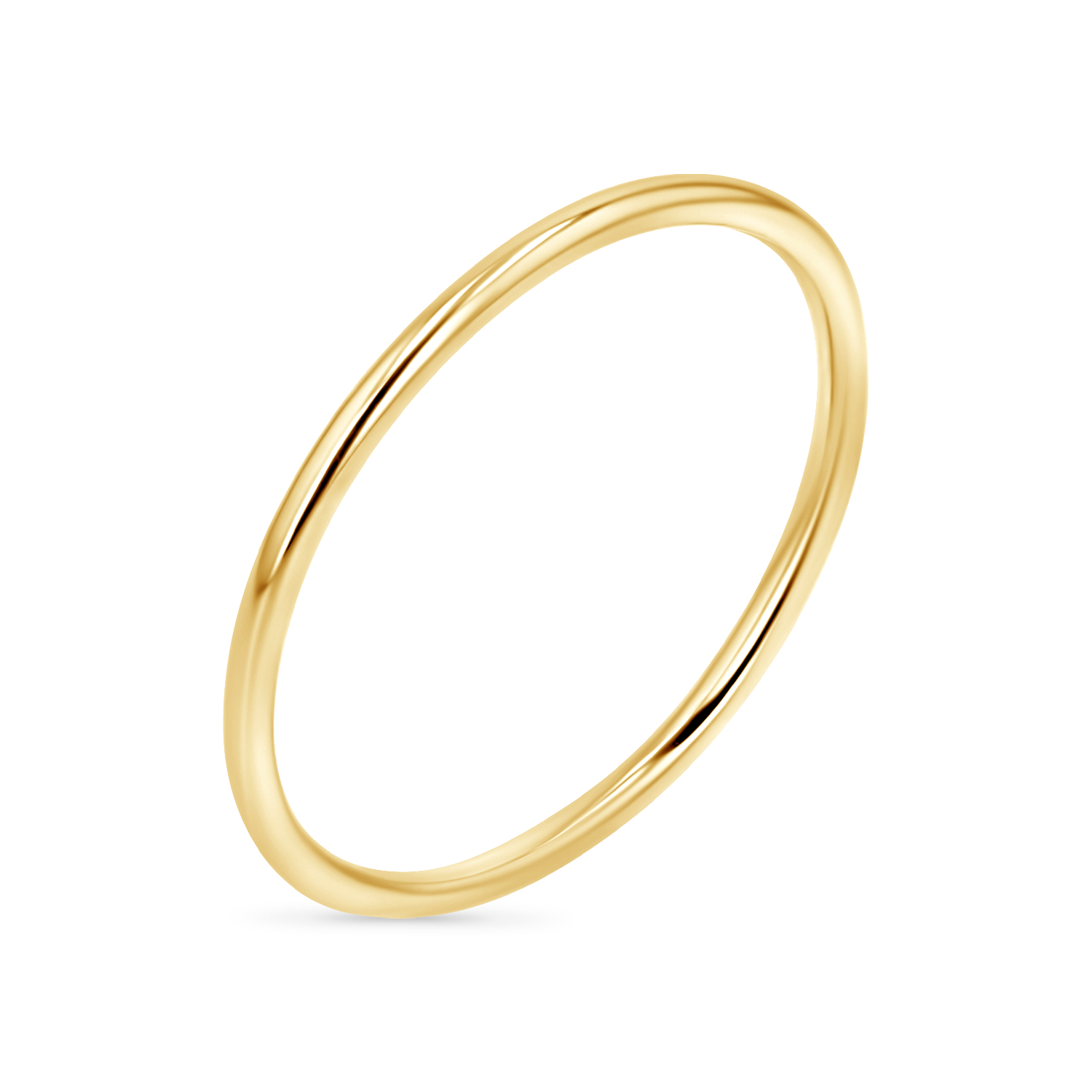 14K yellow gold wire stacking ring 1mm slim band stackable ring fine jewelry