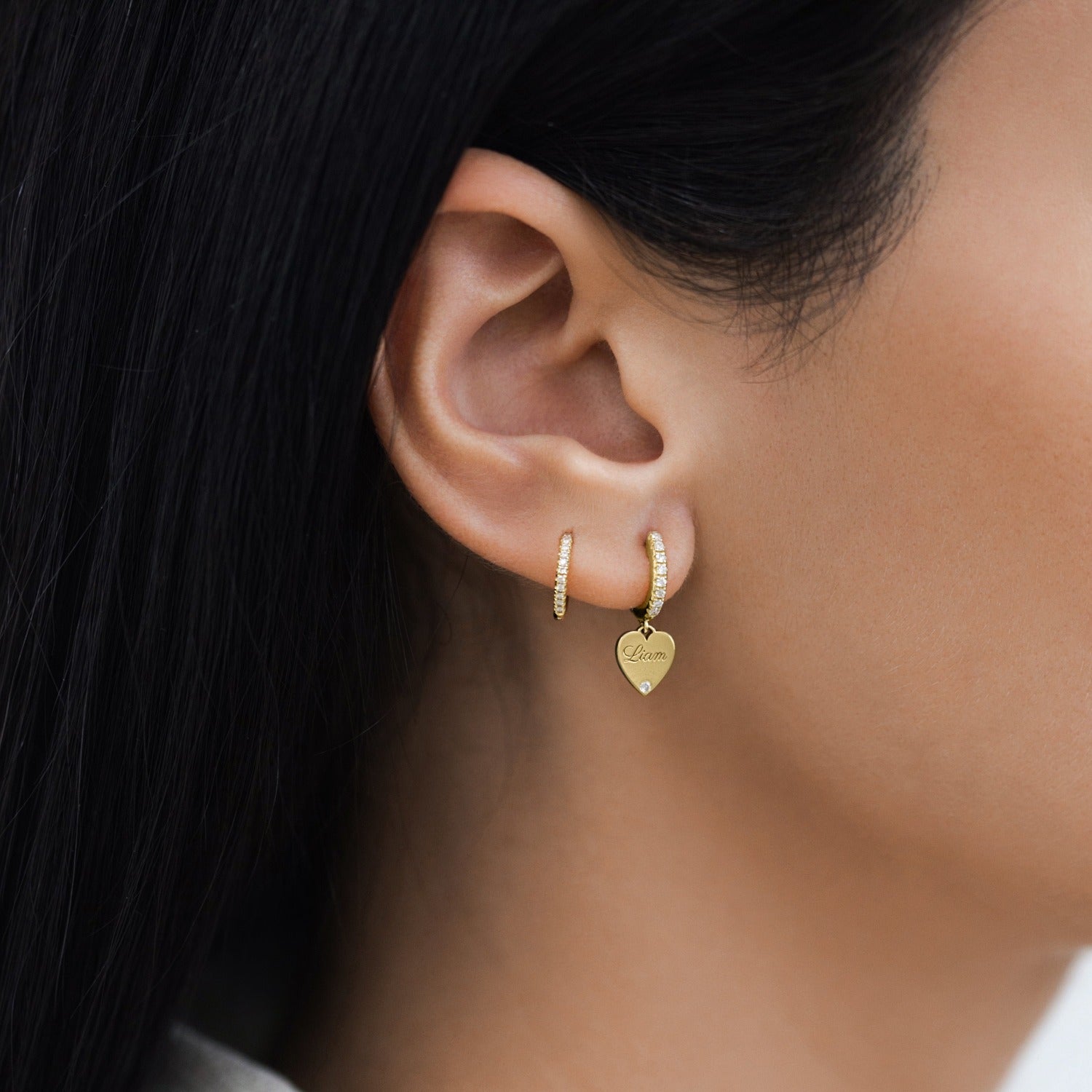 Sasha Heart Huggie Earrings