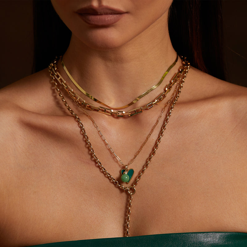 Beveled Link Statement Chain Necklace