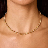 4mm Gold Bead Ball Necklace