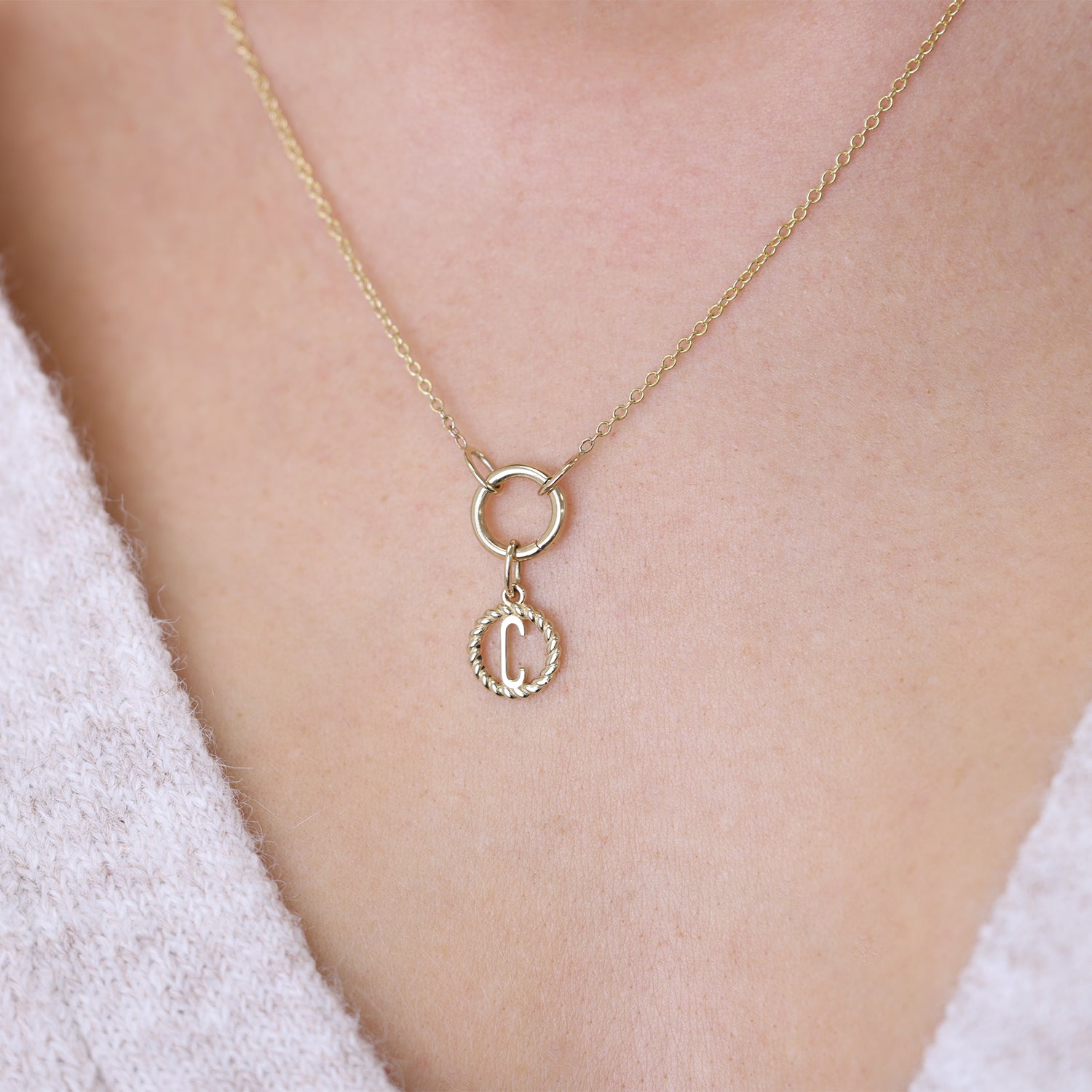 Initial Twist Medallion Charm - Image 6