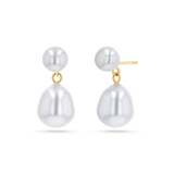 Drop Pearl Stud Earrings