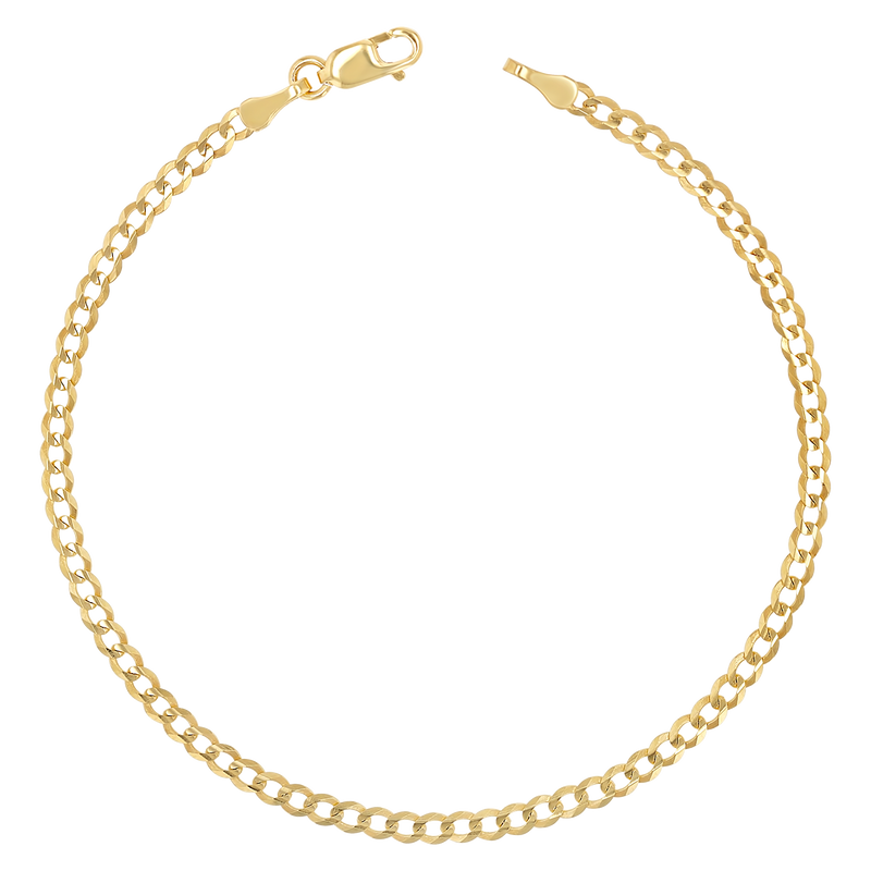 14K Diamond Cut Cuban Link Chain Bracelet