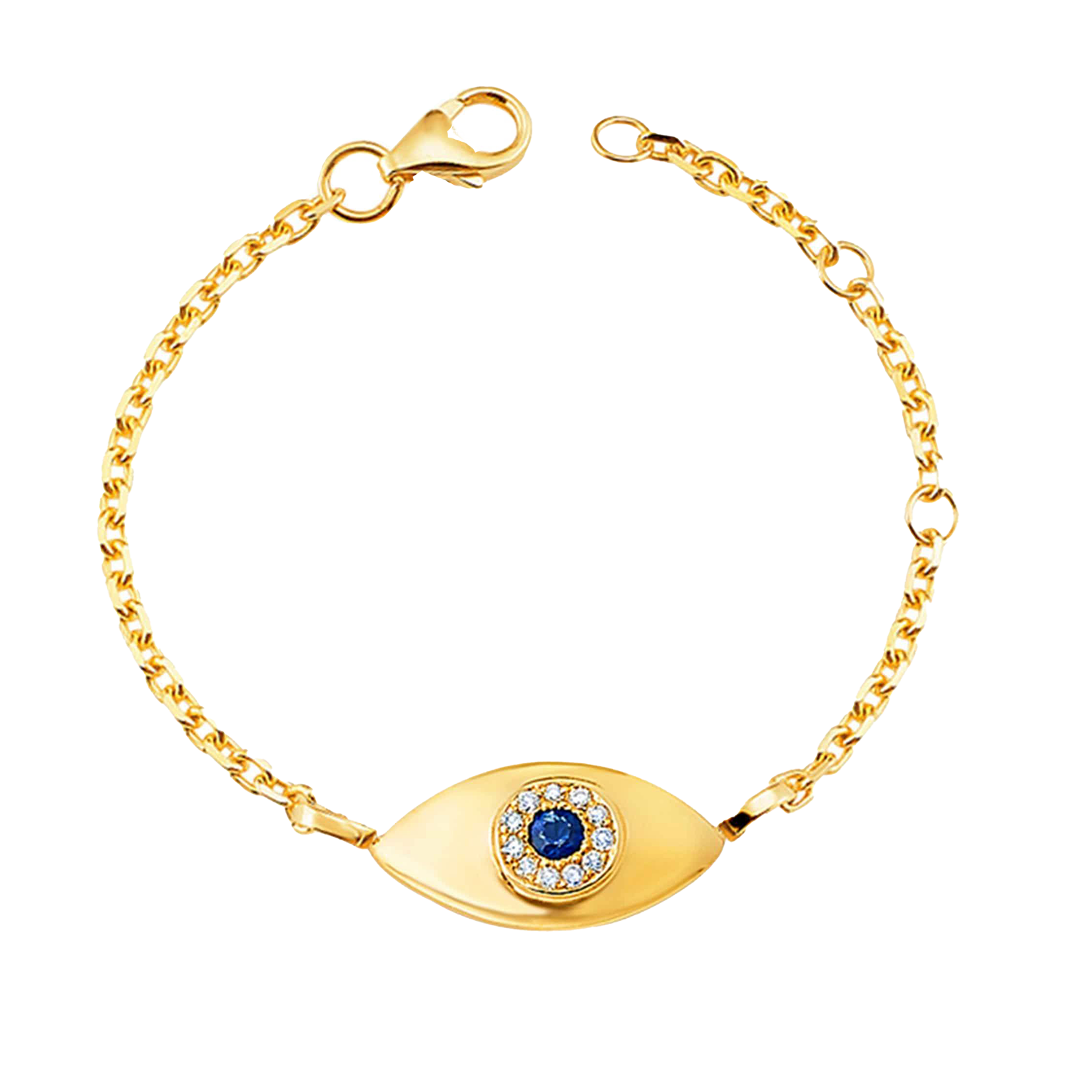 Cable Collectibles® Evil Eye Bracelet in 18K Yellow Gold with Pavé  Sapphires and Diamonds, 2mm | David Yurman