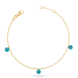 Turquoise Bead Charm Bracelet