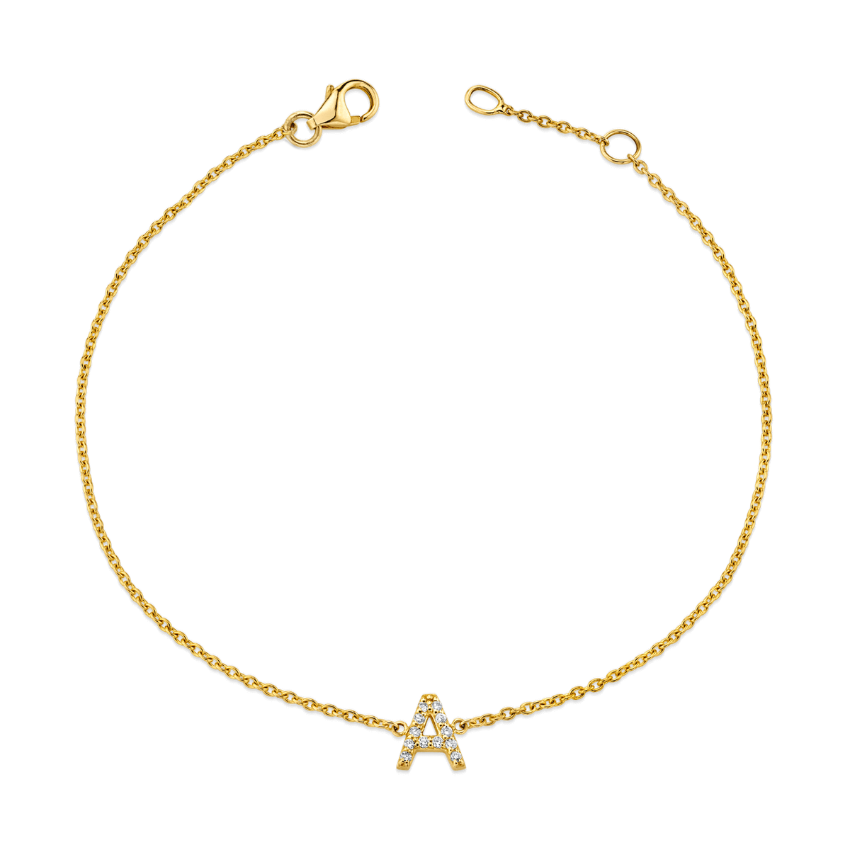 Diamond Pave Letter Bracelet