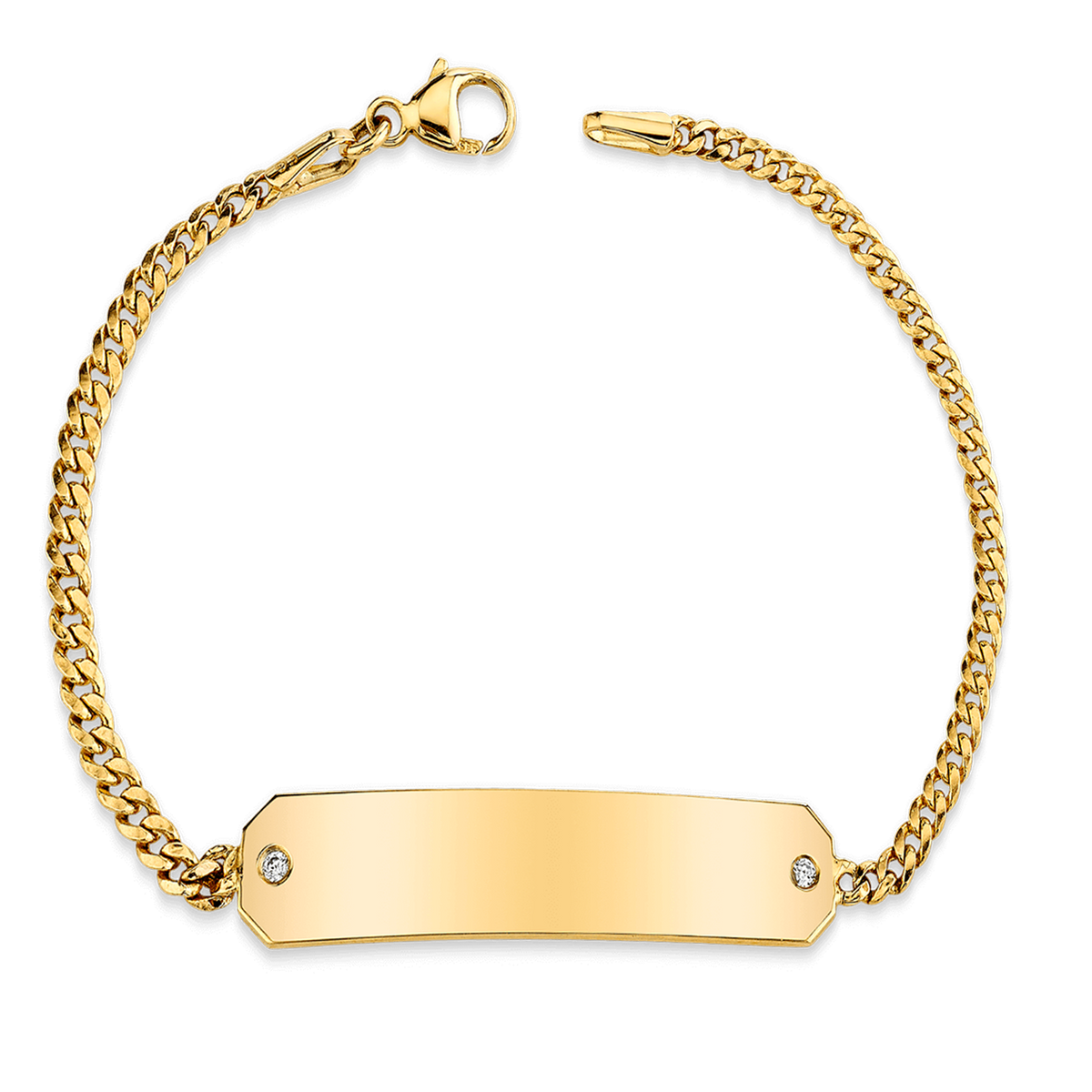 Cuban Link Diamond ID Bracelet
