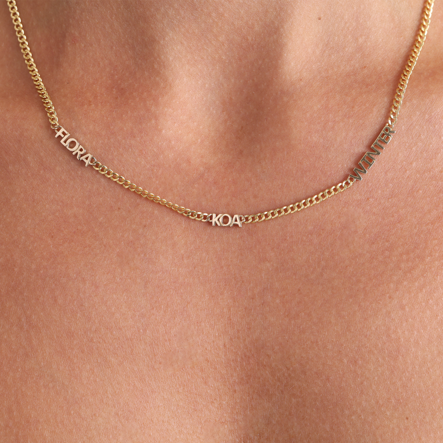 14K Gold Mini Name Cuban Chain Necklace – Baby Gold