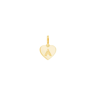 Mini Initial Heart Charm – Baby Gold