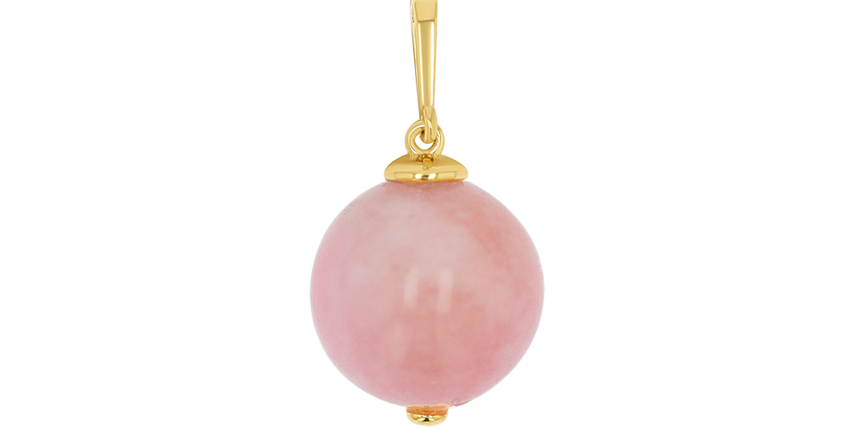 14K Gold Pink Jade Gumball Charm – Baby Gold