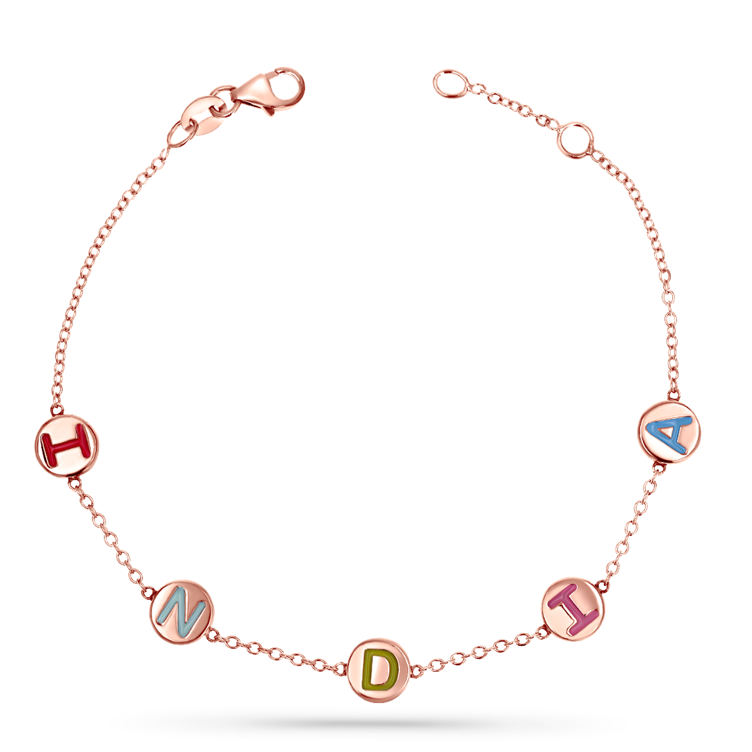 Custom Enamel Letter Bracelet