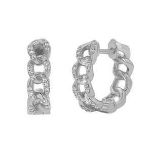 Gold cuban online link hoop earrings