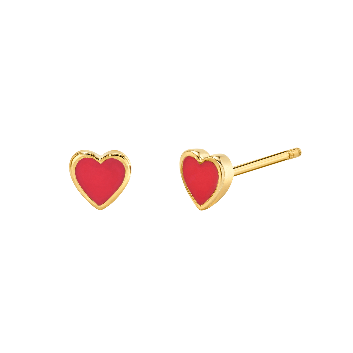 Enamel Heart Shape Studs3