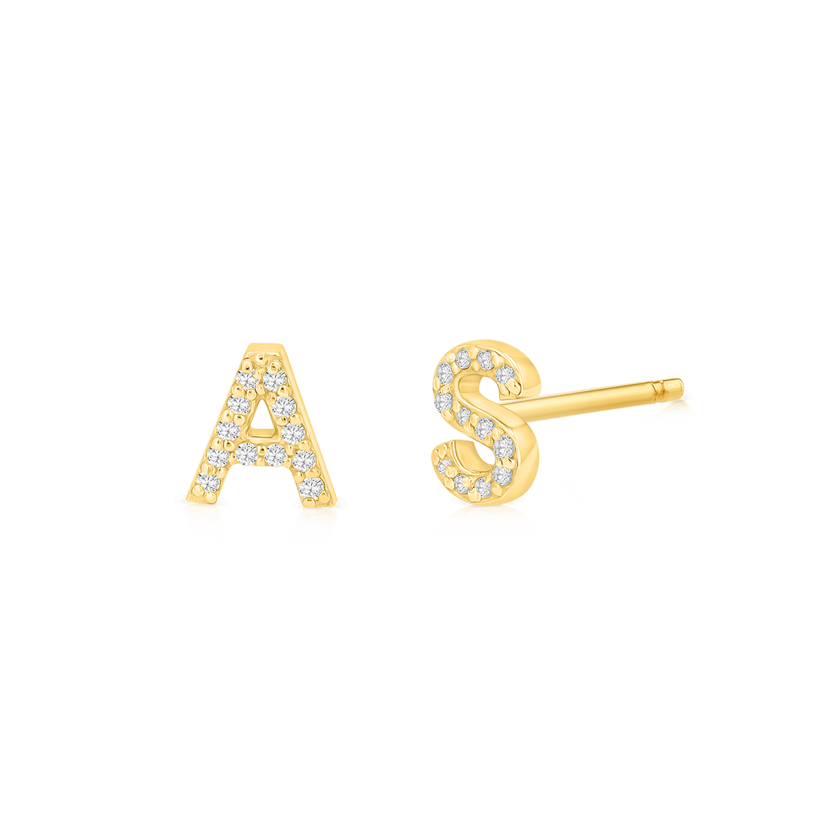 Pave Letter Earrings