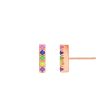 U Pave Petite Rainbow Bar Earrings