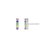 U Pave Petite Rainbow Bar Earrings