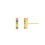 U Pave Petite Rainbow Bar Earrings