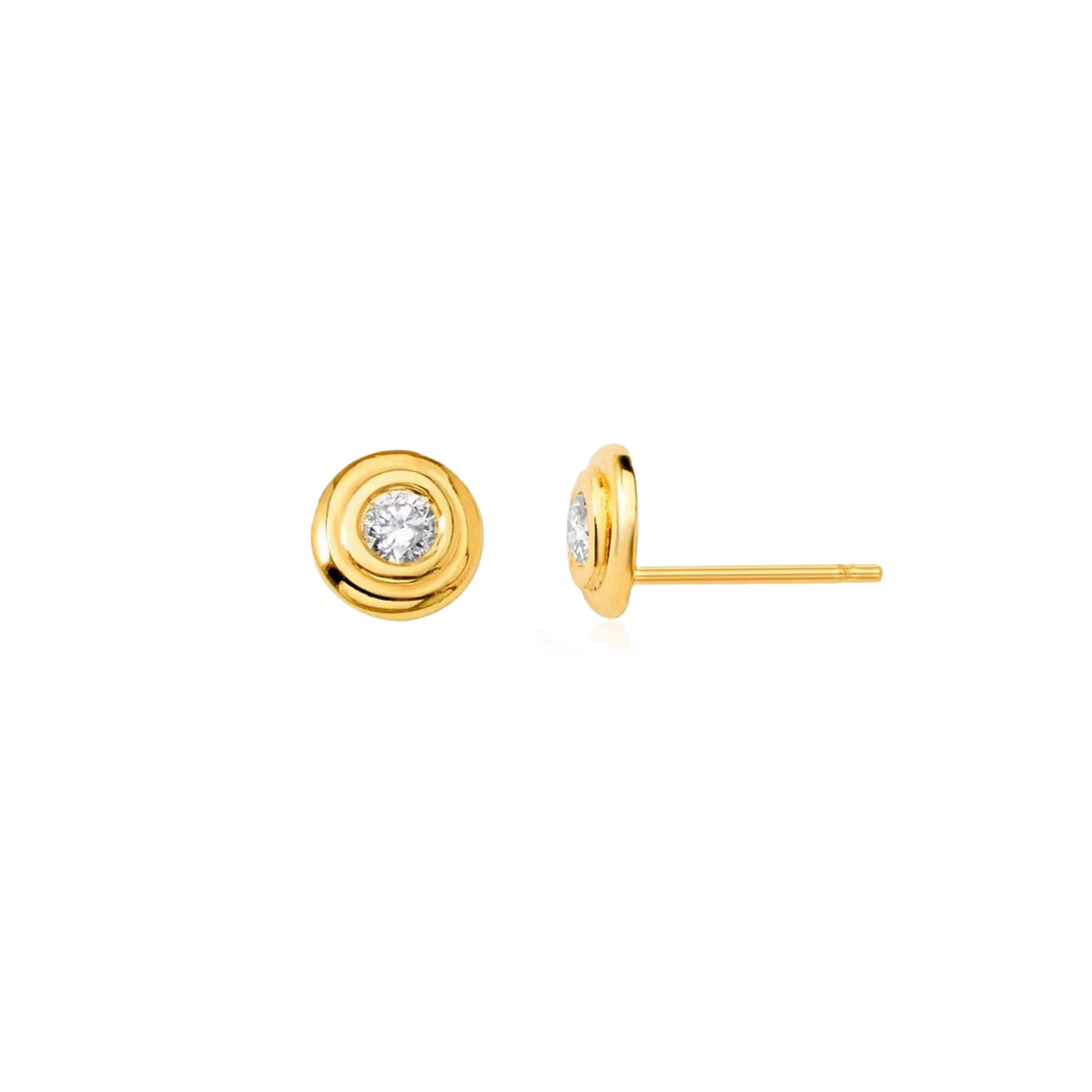 Step Bezel Solitaire Earrings