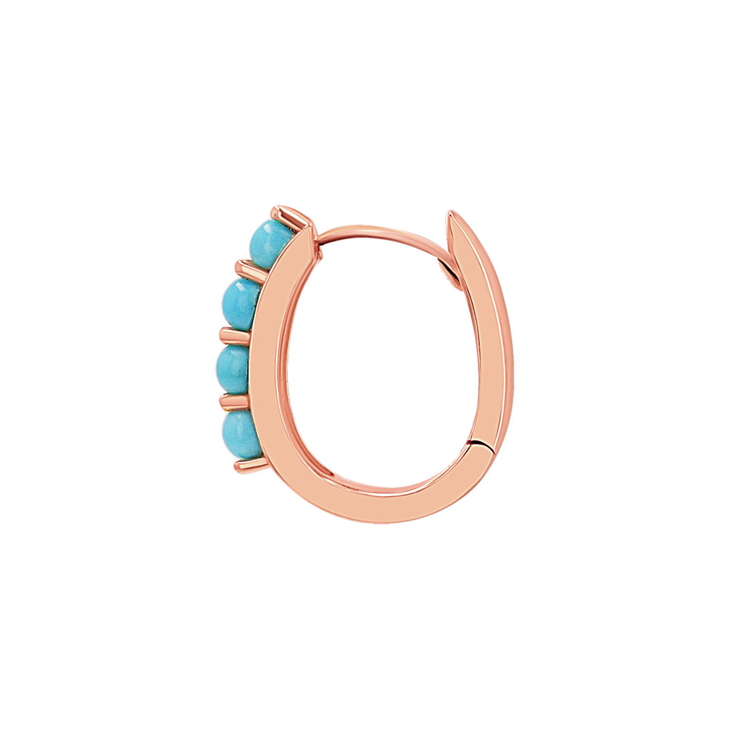 Genuine Turquoise Paper Clip Huggie Hoops - Image 7