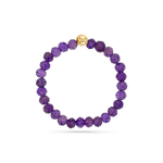 Gemstone Stretch Ring in amethyst with 14K gold bead.
