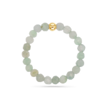 Gemstone Stretch Ring in jade with 14K gold bead.