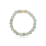 Gemstone Stretch Ring in jade with 14K gold bead.