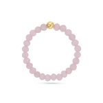 Gemstone Stretch Ring in Rose Quartz with 14K bead.