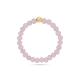 Gemstone Stretch Ring in Rose Quartz with 14K bead.