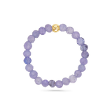 Gemstone Stretch Ring in Tanzanite with 14K gold bead.
