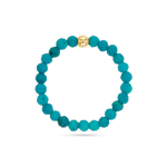 Gemstone Stretch Ring in turquoise with 14K gold bead.