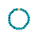Gemstone Stretch Ring in turquoise with 14K gold bead.