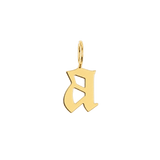 Gothic Old English Solid Initial Letter Charm