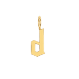 Gothic Old English Solid Initial Letter Charm