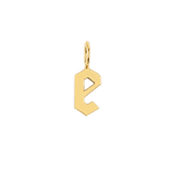 Gothic Old English Solid Initial Letter Charm