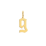 Gothic Old English Solid Initial Letter Charm
