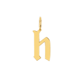 Gothic Old English Solid Initial Letter Charm