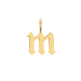 Gothic Old English Solid Initial Letter Charm