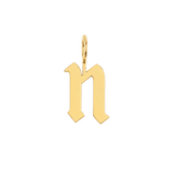 Gothic Old English Solid Initial Letter Charm