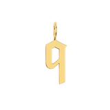 Gothic Old English Solid Initial Letter Charm