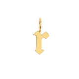 Gothic Old English Solid Initial Letter Charm