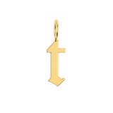 Gothic Old English Solid Initial Letter Charm