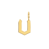 Gothic Old English Solid Initial Letter Charm