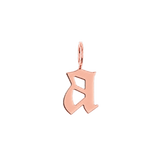 Gothic Old English Solid Initial Letter Charm